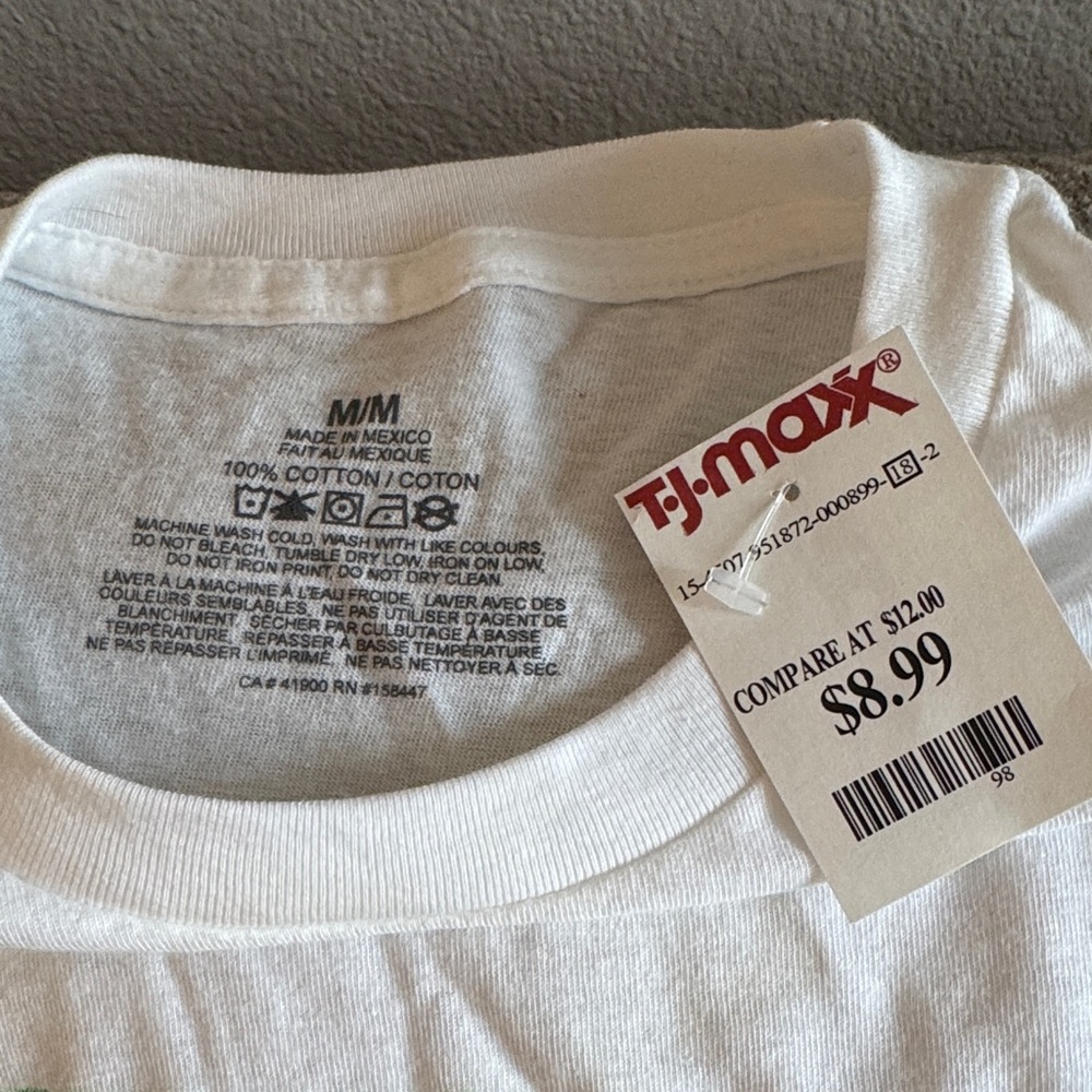 T.J.Maxx White Cotton T-Shirt M - Picture 2 of 3